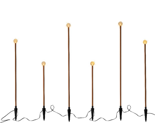 Set of 6 Classic Warm LED Stake Light Balls, 100cm – Outdoor Garden Lighting by Keans Claremorris