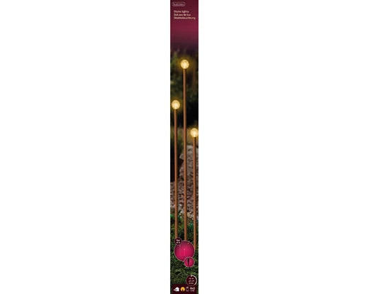 Set of 6 Classic Warm LED Stake Light Balls, 100cm – Outdoor Garden Lighting by Keans Claremorris