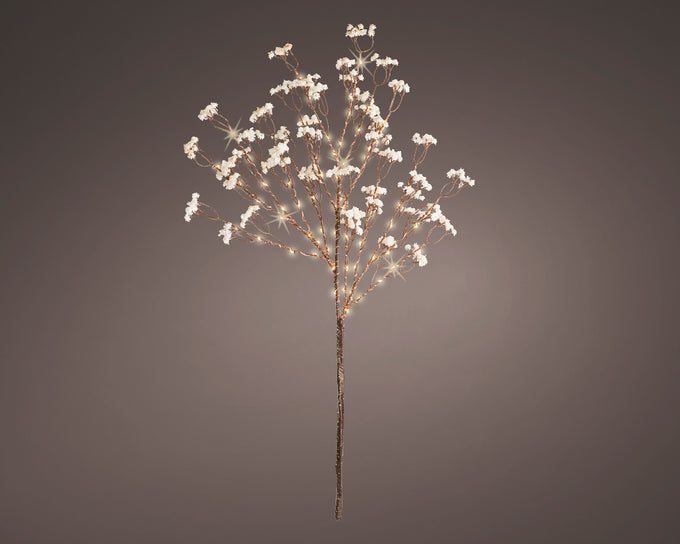 White/Warm White Micro LED Branch with PVC White Flowers – 75cm (Outdoor) - Image 1