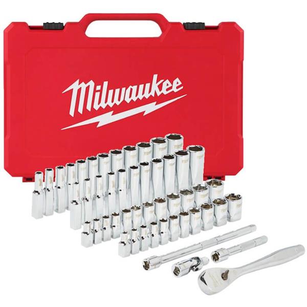 Milwaukee 1/4 "Driver Ratchet & Socket Metric & Imperial - 50pc - Image 1