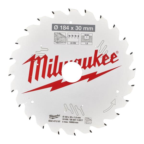 Milwaukee Circular Saw Blade P W 184X30X1.6X24ATB-1pc - Image 1