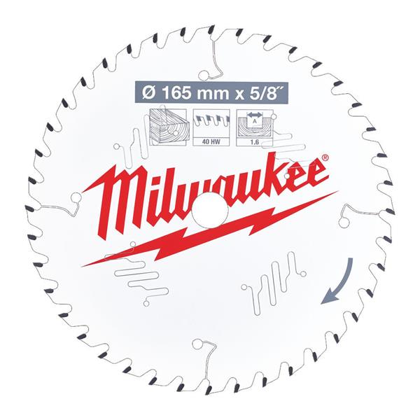 Milwaukee Circular Saw Blade P W 165x15.87x1.6x40ATB - 1 pc - Image 1
