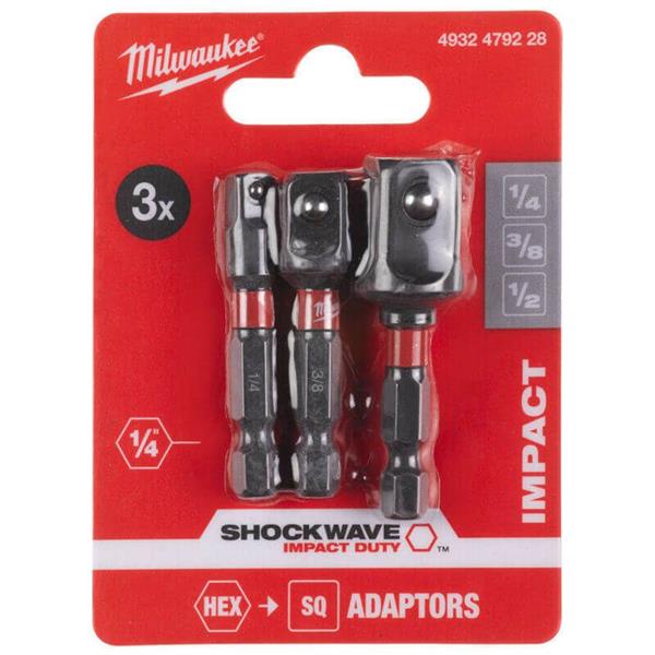 Milwaukee Shockwave Socket Adaptor Set - 3pcs - Image 1