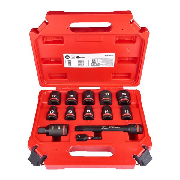 Milwaukee HEX Socket Shockwave 1/2 Socket Set - 13pc