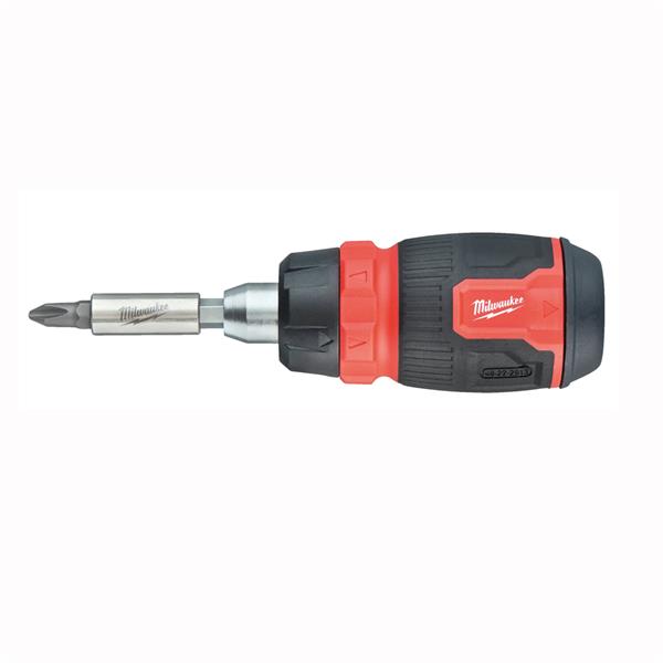 Milwaukee 8 in 1 Compact Ratcheting Multi-Bit Screwdriver - Image 1