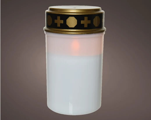 LED Grave Candle – Flickering Fire Flame Effect Outdoor H.12.5cm Battery Operated - Image 2