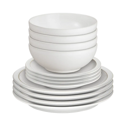 Denby Reactive Cotton White 12 Piece Dinnerset