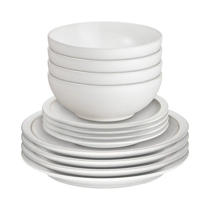 Denby Reactive Cotton White 12 Piece Dinnerset - Image 2