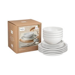 Denby Reactive Cotton White 12 Piece Dinnerset