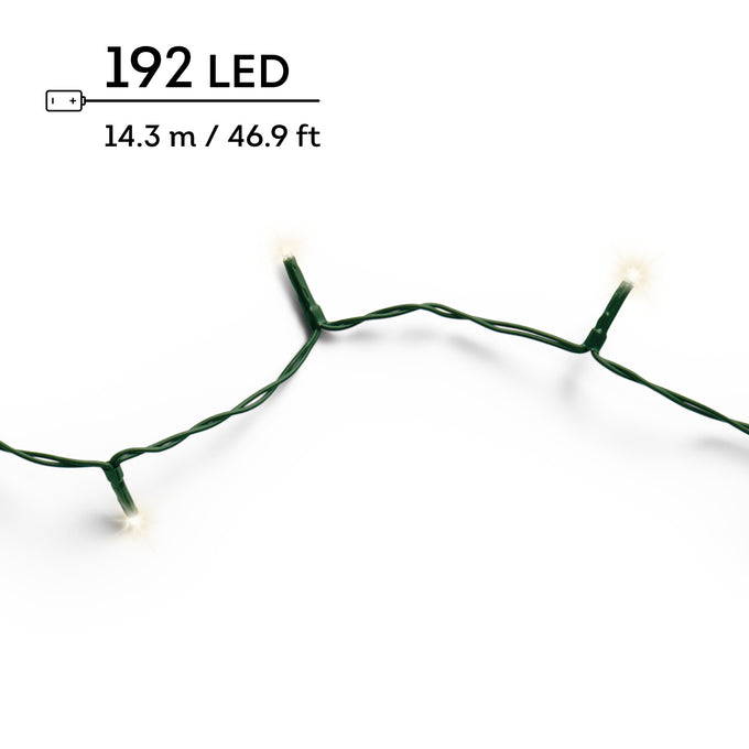 LED Basic Lights 8 Function BO Outdoor, Green Cable/Warm White L.1432cm 192l - Image 7