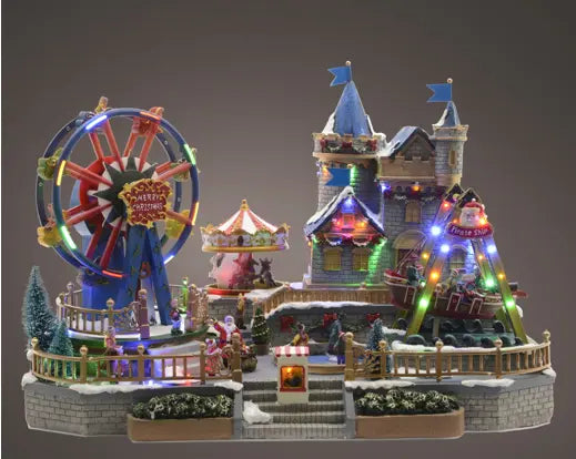 LED Winter Carnival Scene with Music 35 × 56.5 × 38cm Indoor - Image 1