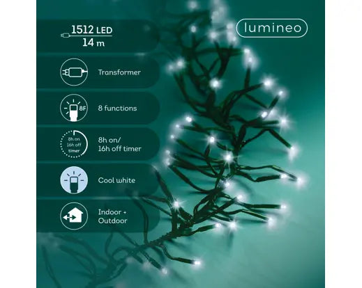 1512 LED Cluster Lights – Cool White LEDs, 14m - Image 3
