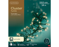 1512 LED Cluster Lights – Warm White LEDs, 13.5m (Green Cable)