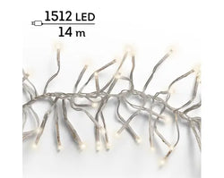 1512 LED Cluster Lights – Warm White LEDs, 14m (Transparent Cable)