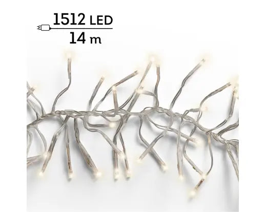 1512 LED Cluster Lights – Warm White LEDs, 14m (Transparent Cable) - Image 8