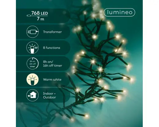 768 LED Cluster Lights – Warm White LEDs, 7m - Image 3