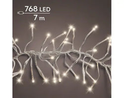 768 LED Cluster Lights – Warm White LEDs, 7m Transparent Cable