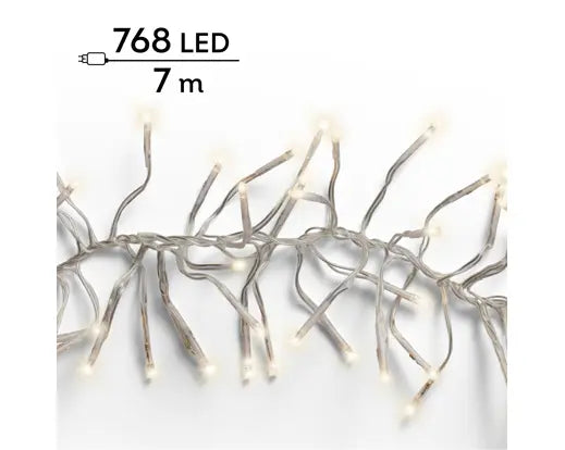 768 LED Cluster Lights – Warm White LEDs, 7m Transparent Cable - Image 5