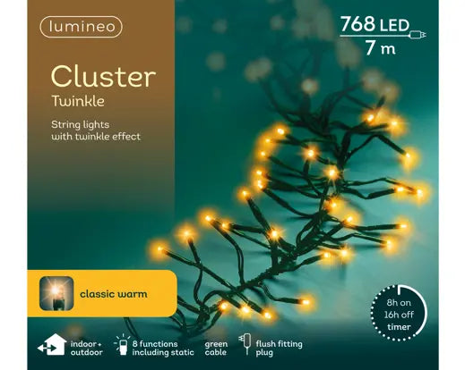768 LED Cluster Lights – Classic Warm LEDs, 7m - Image 2
