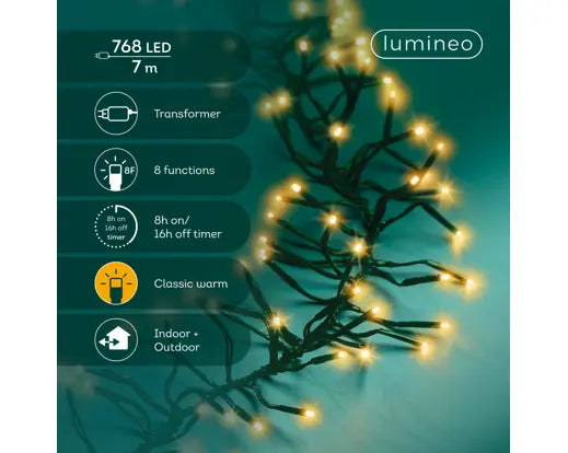 768 LED Cluster Lights – Classic Warm LEDs, 7m - Image 3