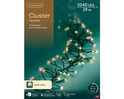 2040 Warm White LED Cluster Lights 19m string for indoor/outdoor use – Keans Claremorris