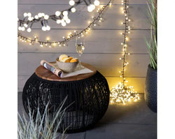 LED Cherry Lights  8 Function Twinkle Effect Outdoor, Black Cable/Warm White L.1100cm 500l