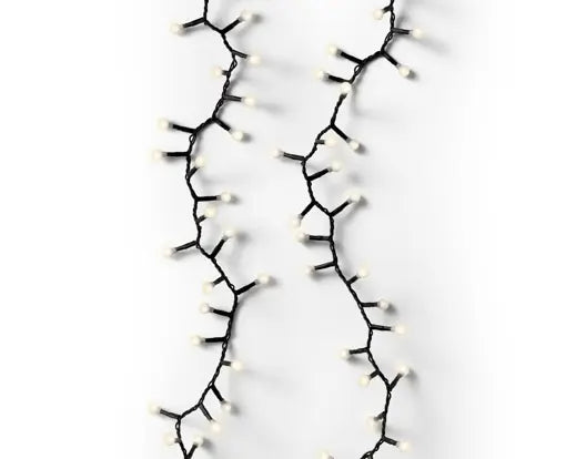 LED Cherry Lights  8 Function Twinkle Effect Outdoor, Black Cable/Warm White L.1100cm 500l - Image 3