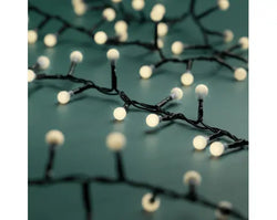 LED Cherry Lights  8 Function Twinkle Effect Outdoor, Black Cable/Warm White L.1100cm 500l