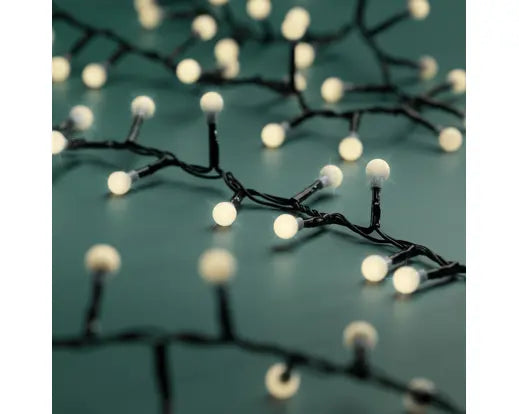 LED Cherry Lights  8 Function Twinkle Effect Outdoor, Black Cable/Warm White L.1100cm 500l - Image 4