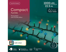 LED Compact Lights – Outdoor ( Multi-Coloured Twinkle)L.2250cm 1000L