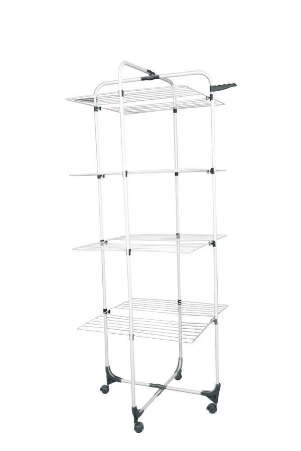 Premium 4 Layer Airer with Wheels, 32m drying space, carbon steel, foldable, 20kg capacity - Keans Claremorris