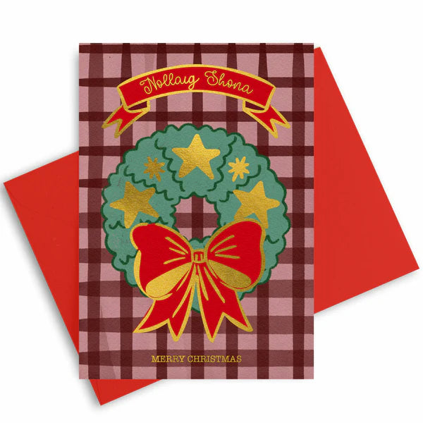 Christmas Wreath Card (Gold Foil)