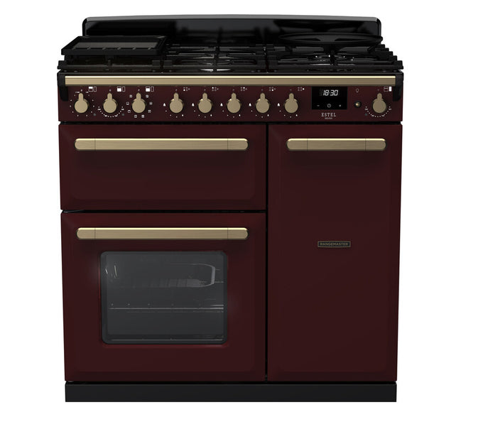 Rangemaster Dual Fuel Estel Deluxe 90cm Antique Brass Trim - Image 4