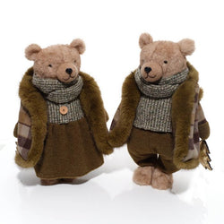 Evergreen Dressed Standing Plush Boy or Girl Bear ornament asstd 32x24x44cm