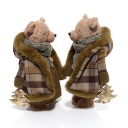Evergreen Dressed Standing Plush Boy or Girl Bear ornament asstd 32x24x44cm