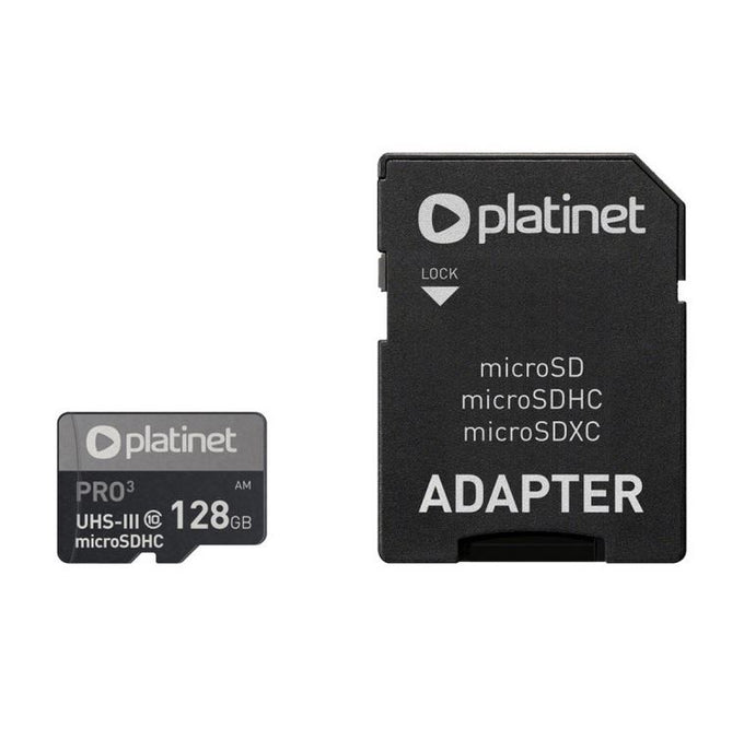 Platinet 128Gb Uhs-3 4K Micro SD Card & Adap| 429108 - Image 2