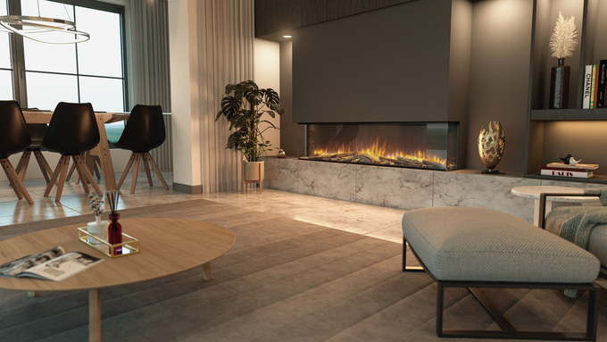 DIMPLEX Vivente Built-in Optiflame 3D Electric Fire 150 - realistic flames, modern design, Keans Claremorris