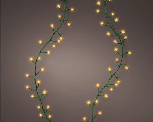 Micro LED Compact Lights – Outdoor (Classic Warm, Twinkle Effect, Green Cable) L.6m 480L