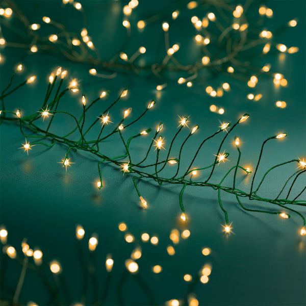 480L Micro LED cluster lights, 8 functions, green micro wire, classic warm, 3m, indoor/outdoor – Keans Claremorris