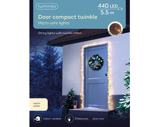 Micro LED Door Compact Lights – Outdoor (Warm White, Twinkle Effect) L.550cm 440L - Image 2