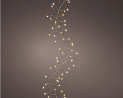 Micro LED outdoor door lights, warm white twinkle effect, 5.5m length, gold cable – Keans Claremorris