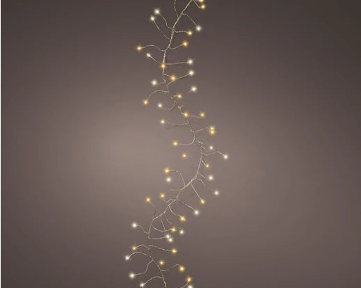 Micro LED outdoor door lights, warm white twinkle effect, 5.5m length, gold cable – Keans Claremorris