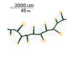 LED Compact Lights 8 Function Twinkle Effect Outdoor, Green Cable/Warm White /Classic Warm L.4500cm 2000l