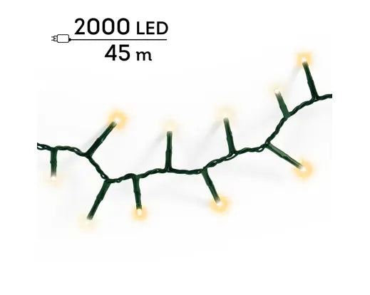 LED Compact Lights 8 Function Twinkle Effect Outdoor, Green Cable/Warm White /Classic Warm L.4500cm 2000l - Image 3