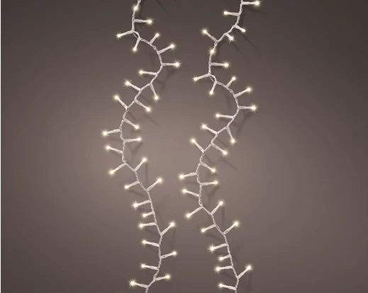 LED Soft Glow Compact Lights – Outdoor (Transparent Cable, Warm White Twinkle) L.2250cm 1000L