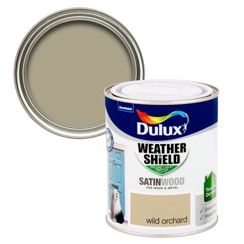 Dulux Weathershield Satinwood Wild Orchard 750ml, quick-dry, durable exterior paint for wood and metal – Keans Claremorris