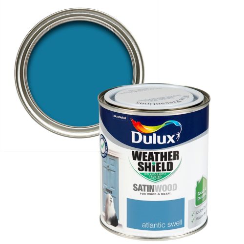 Dulux Weathershield Satinwood Atlantic Swell 750ml exterior paint, anti-mould, anti-fade, smooth finish – Keans Claremorris