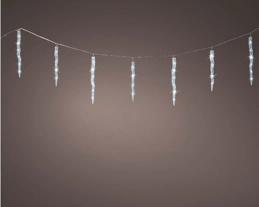 LED Icicle Lights – Cool White, Flashing Effect (60L, 3.6m) - Image 1