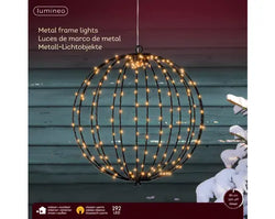 Micro LED Metal Ball Frame Light – Classic Warm White 28cm outdoor