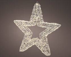 720L Metal Star Micro LED Outdoor Light, Warm White, Silver Frame, 58cm – Keans Claremorris